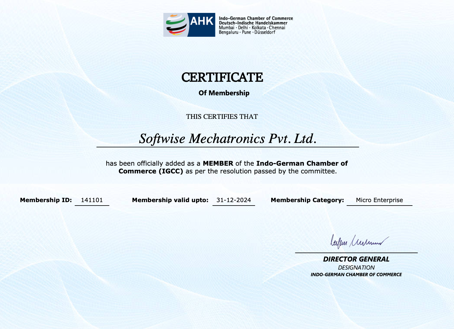 AHK Certificate