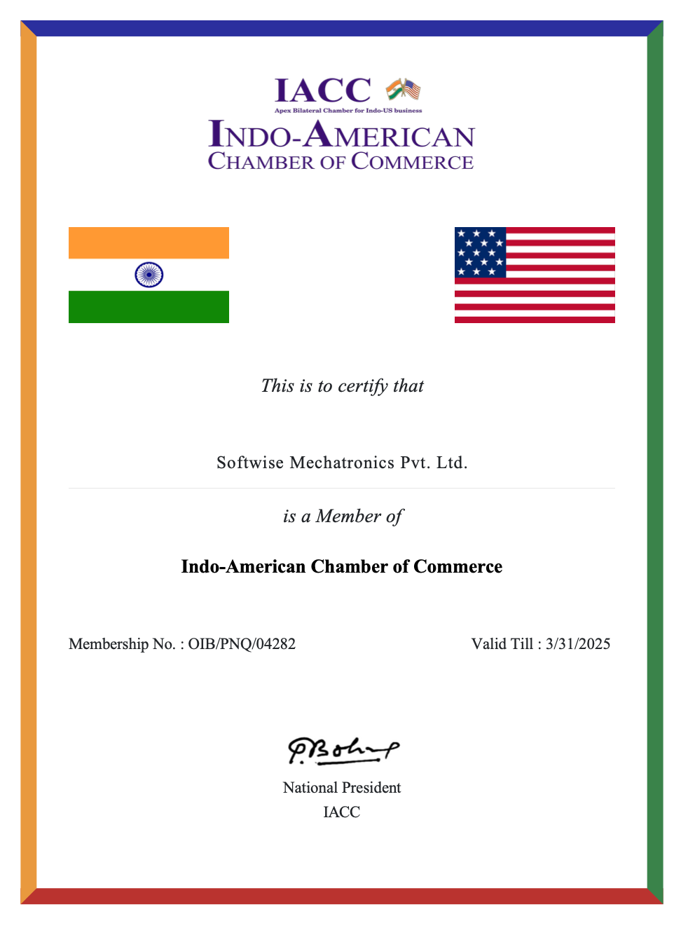 IACC Certificate